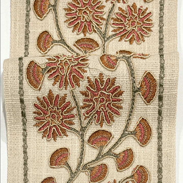 Chrysanthe Terracotta 4.7 inch embroidery decorative ribbon tape trim