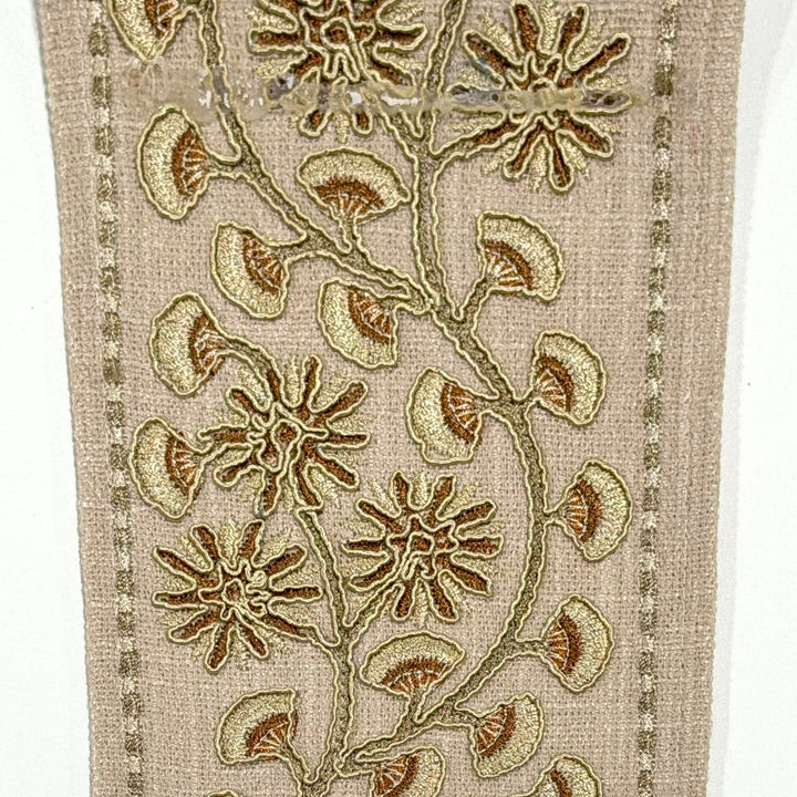Chrysanthe Blush Bronze 4.7 inch embroidery decorative ribbon tape trim