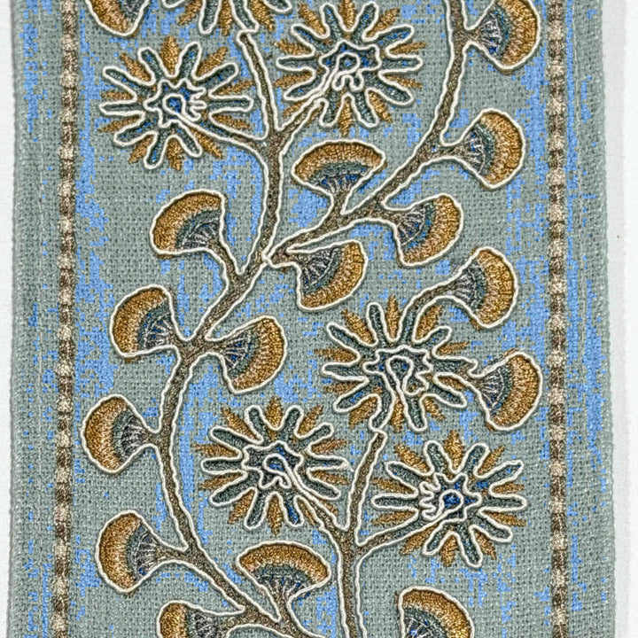 Chrysanthe Spa Blue 4.7 inch embroidery decorative ribbon tape trim