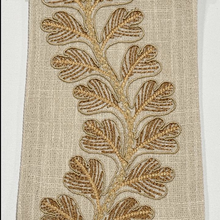 Oakhaven Antique Gold 4.7 inch embroidery decorative ribbon tape trim