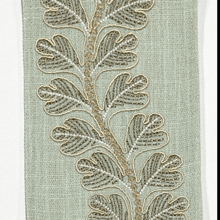 Oakhaven Seafoam Silver 4.7 inch embroidery decorative ribbon tape trim
