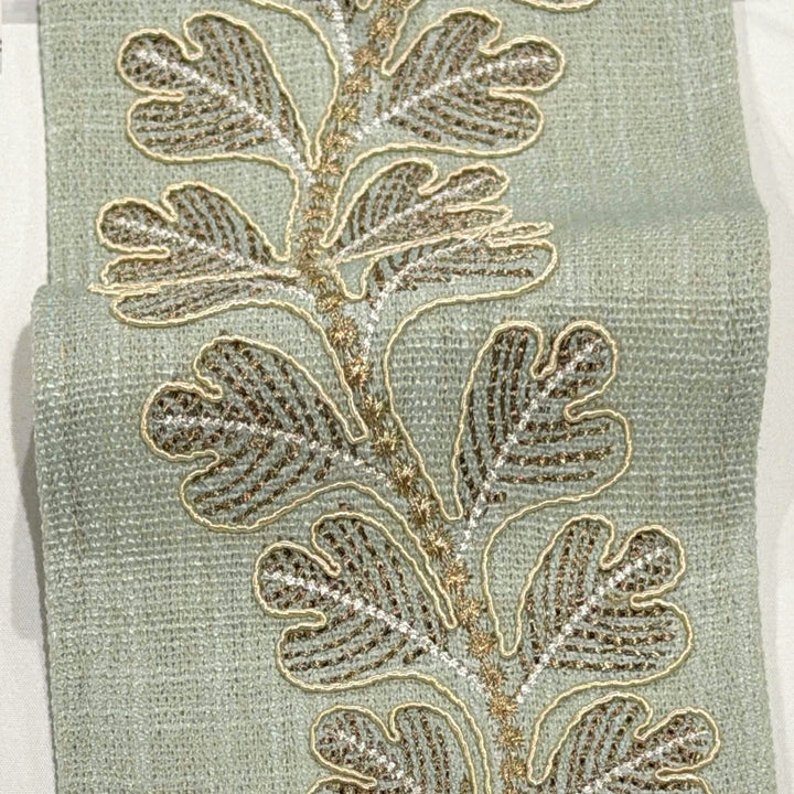 Oakhaven Seafoam Silver 4.7 inch embroidery decorative ribbon tape trim
