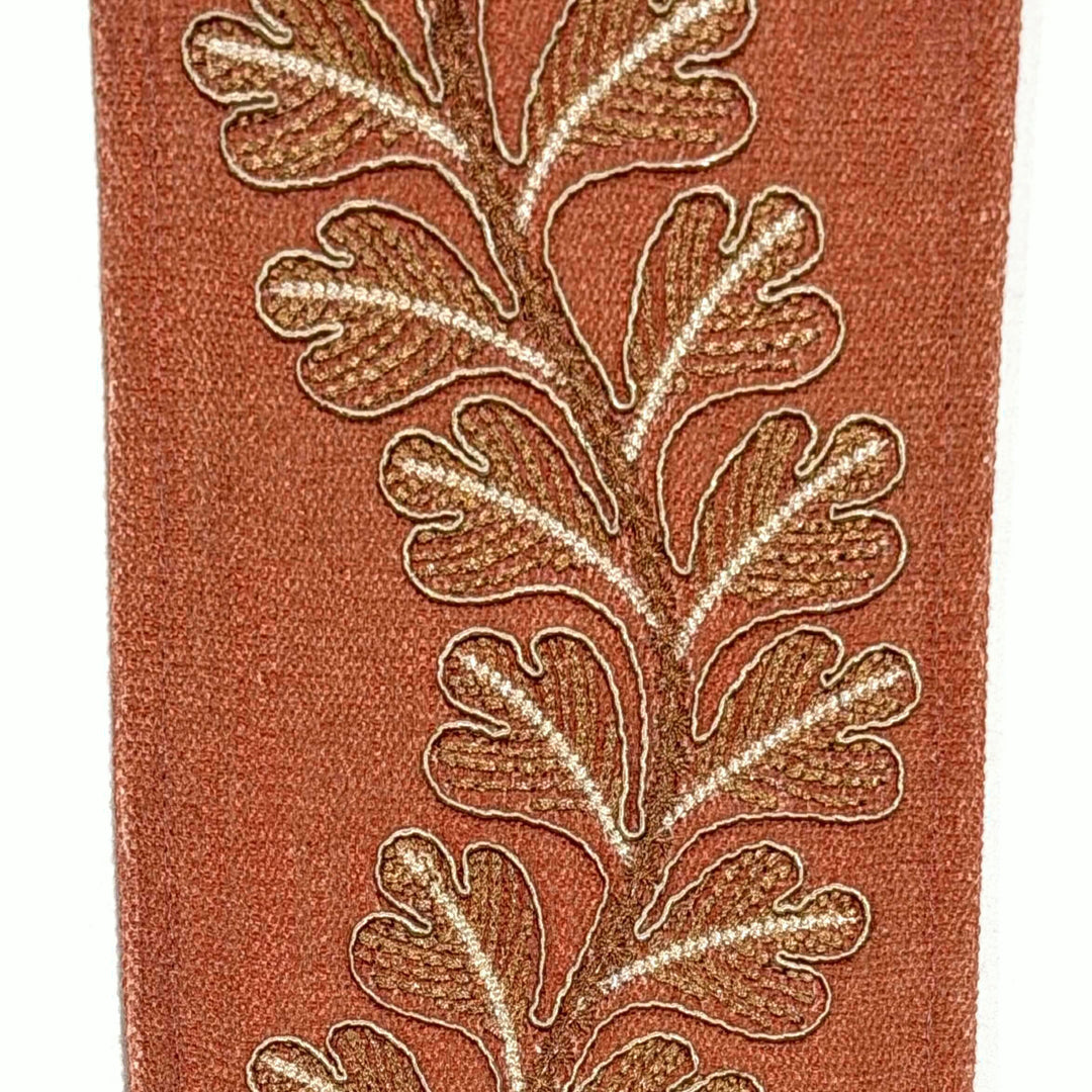 Oakhaven Terracotta 4.7 inch embroidery decorative ribbon tape trim
