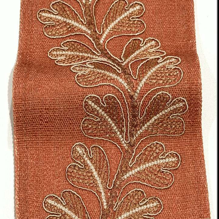 Oakhaven Terracotta 4.7 inch embroidery decorative ribbon tape trim