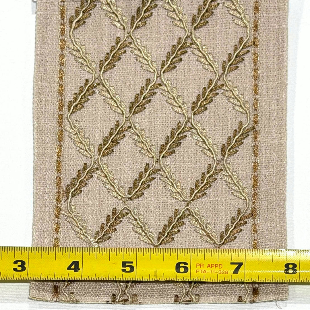 Trellisa Taupe 4.7 inch embroidery decorative ribbon tape trim