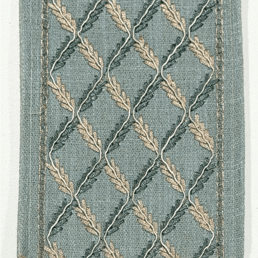 Trellisa Spa Blue 4.7 inch embroidery decorative ribbon tape trim