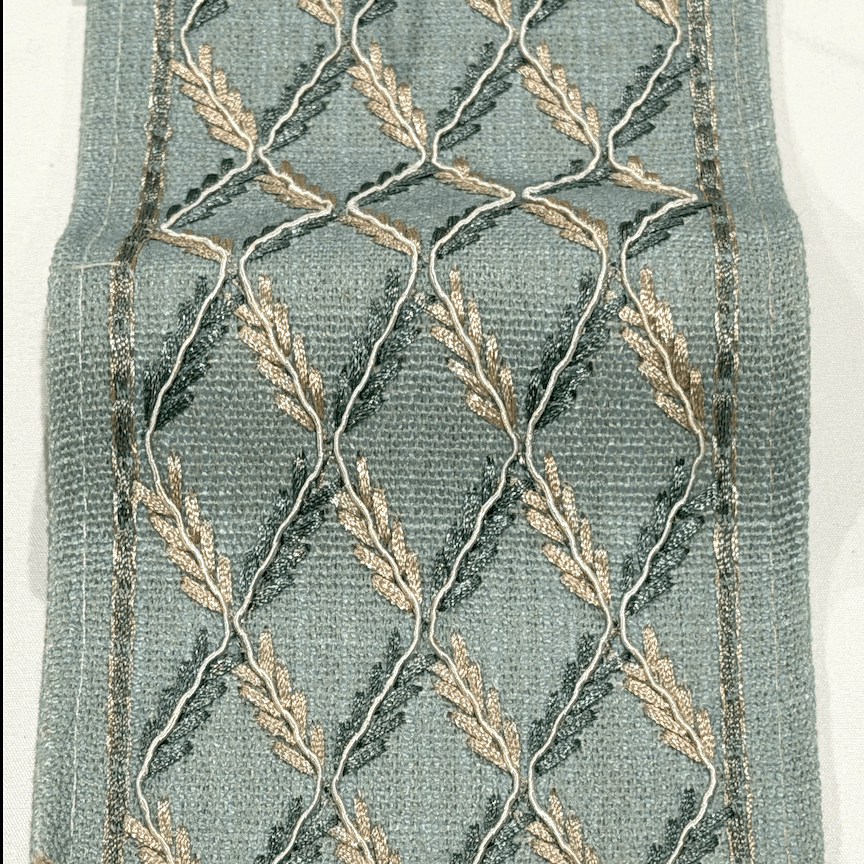 Trellisa Spa Blue 4.7 inch embroidery decorative ribbon tape trim