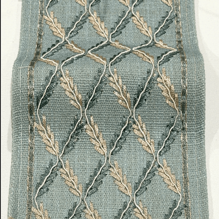 Trellisa Spa Blue 4.7 inch embroidery decorative ribbon tape trim