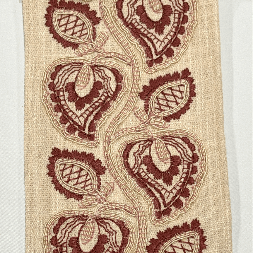 Pomona Burgundy 4.7 inch embroidery decorative ribbon tape trim