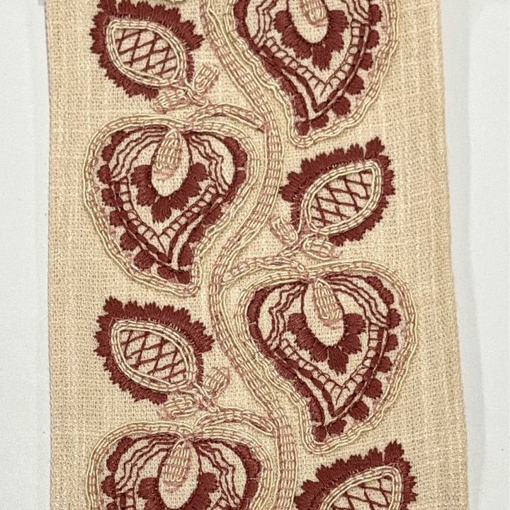 Pomona Burgundy 4.7 inch embroidery decorative ribbon tape trim