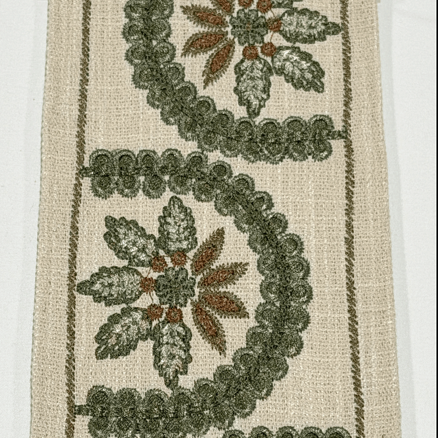 Florentina Sage 4.7 inch embroidery decorative ribbon tape trim