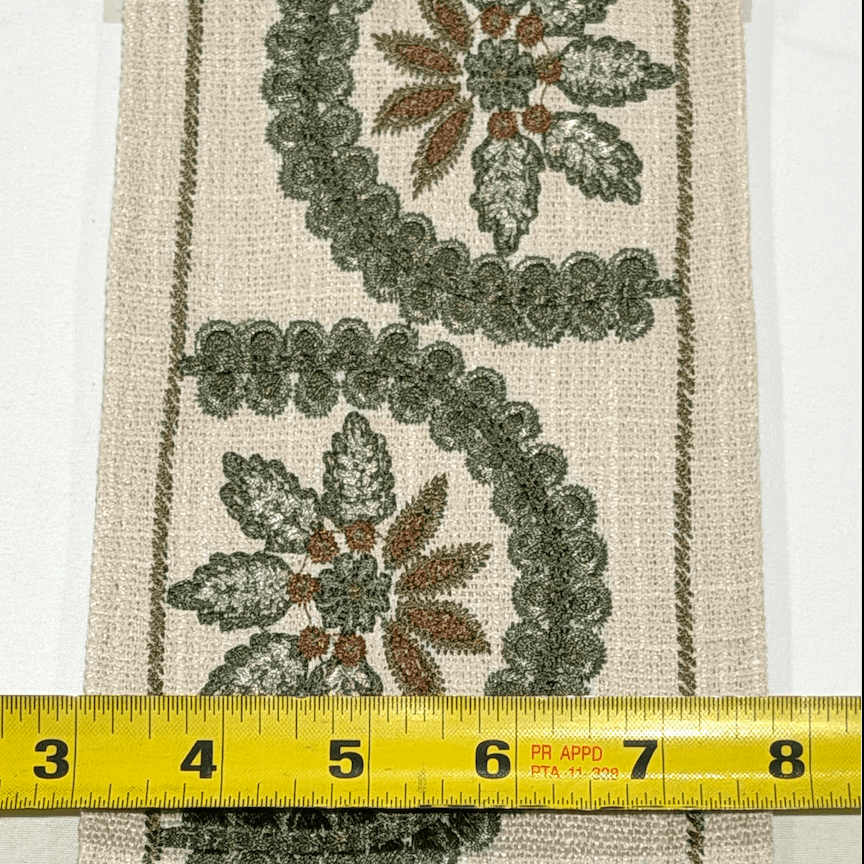 Florentina Sage 4.7 inch embroidery decorative ribbon tape trim