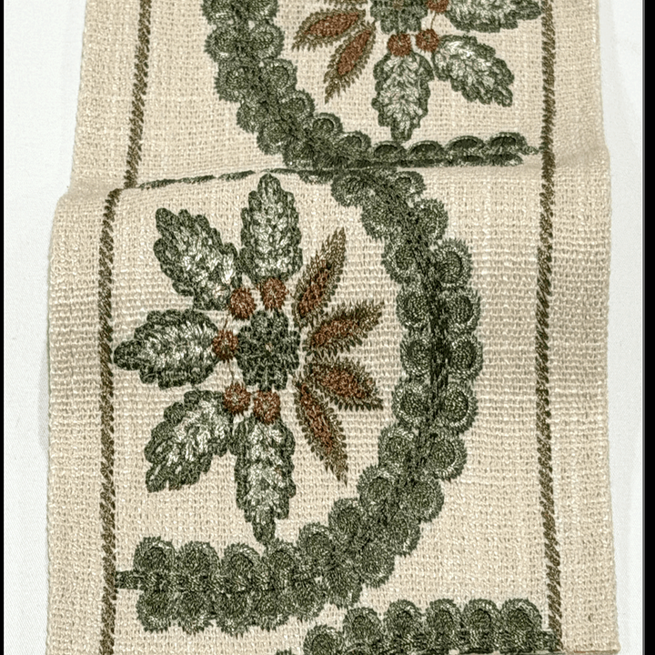 Florentina Sage 4.7 inch embroidery decorative ribbon tape trim