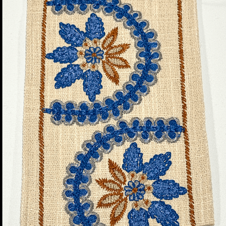 Florentina Blue Rust 4.7 inch embroidery decorative ribbon tape trim