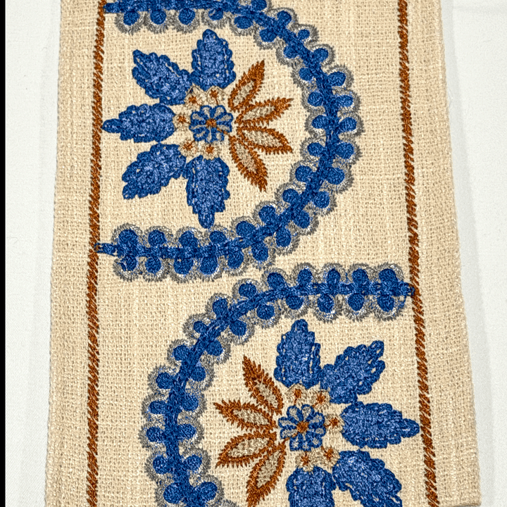 Florentina Blue Rust 4.7 inch embroidery decorative ribbon tape trim