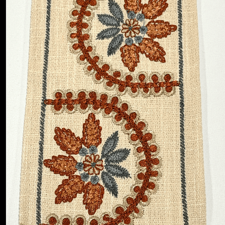 Florentina Rust Blue 4.7 inch embroidery decorative ribbon tape trim