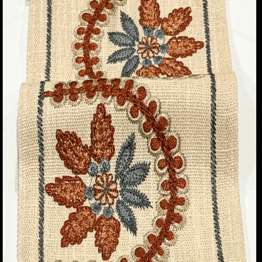 Florentina Rust Blue 4.7 inch embroidery decorative ribbon tape trim