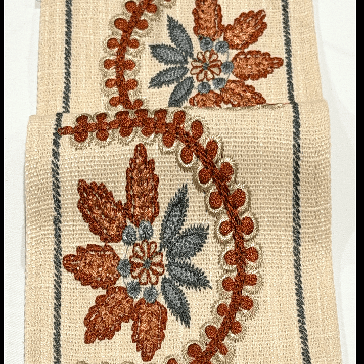 Florentina Rust Blue 4.7 inch embroidery decorative ribbon tape trim