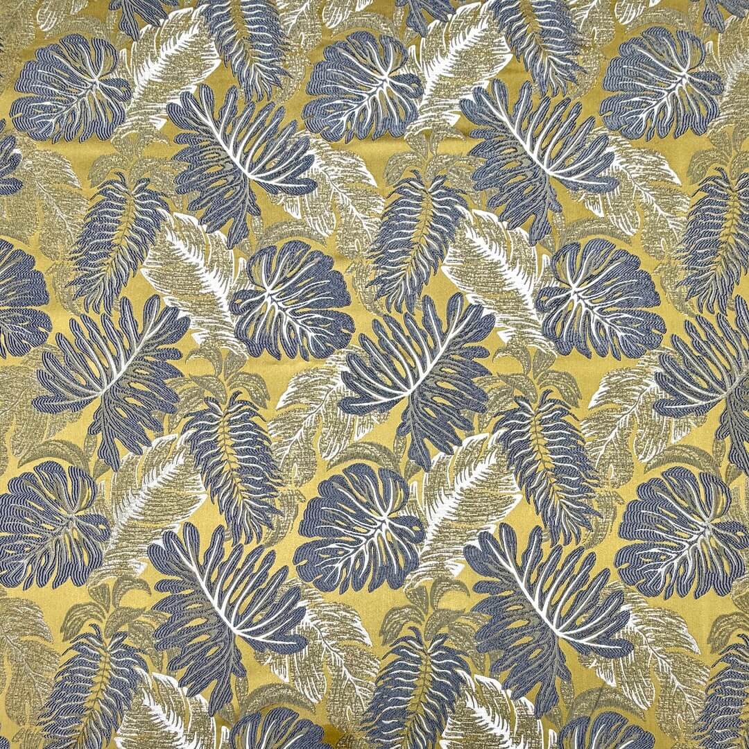 108" Wide LUNA Gold Gray Large Floral Design Jacquard Fabric