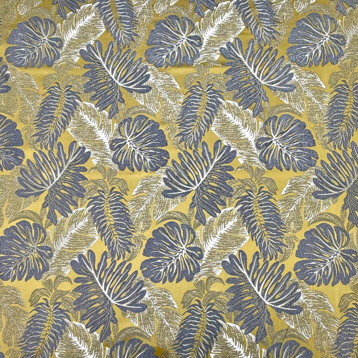 108" Wide LUNA Gold Gray Large Floral Design Jacquard Fabric