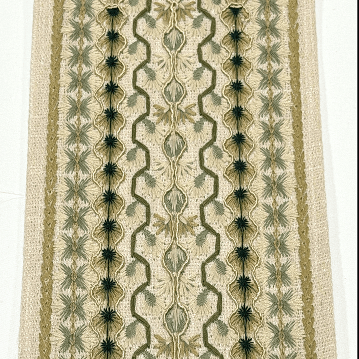 Kashmir Sage Green 4.7 inch embroidery decorative ribbon tape trim