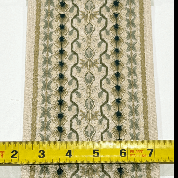 Kashmir Sage Green 4.7 inch embroidery decorative ribbon tape trim