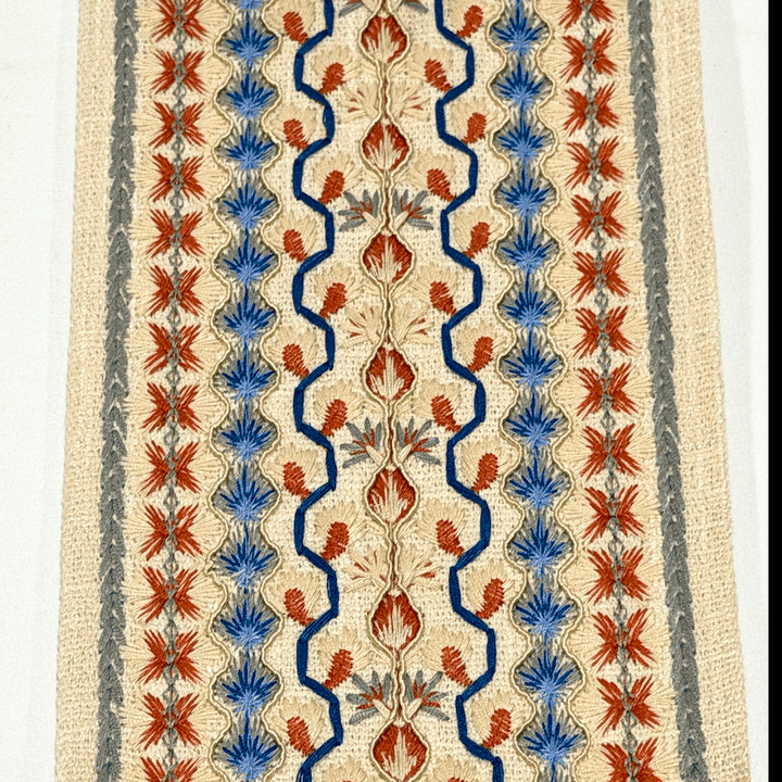Kashmir Coral Blue 4.7 inch embroidery decorative ribbon tape trim