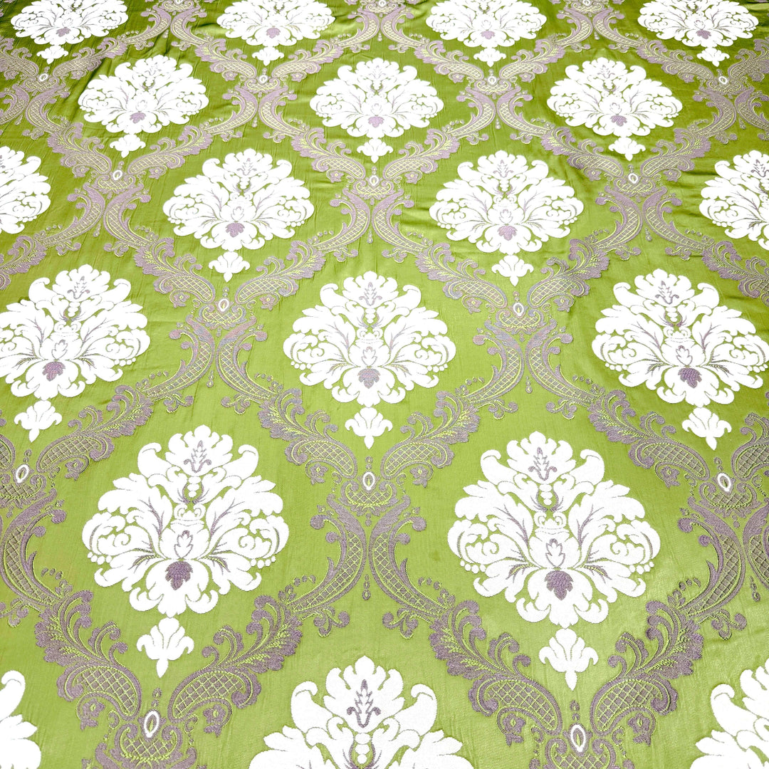 Labelle Tessuto Damascato Broccato Jacquard Verde 