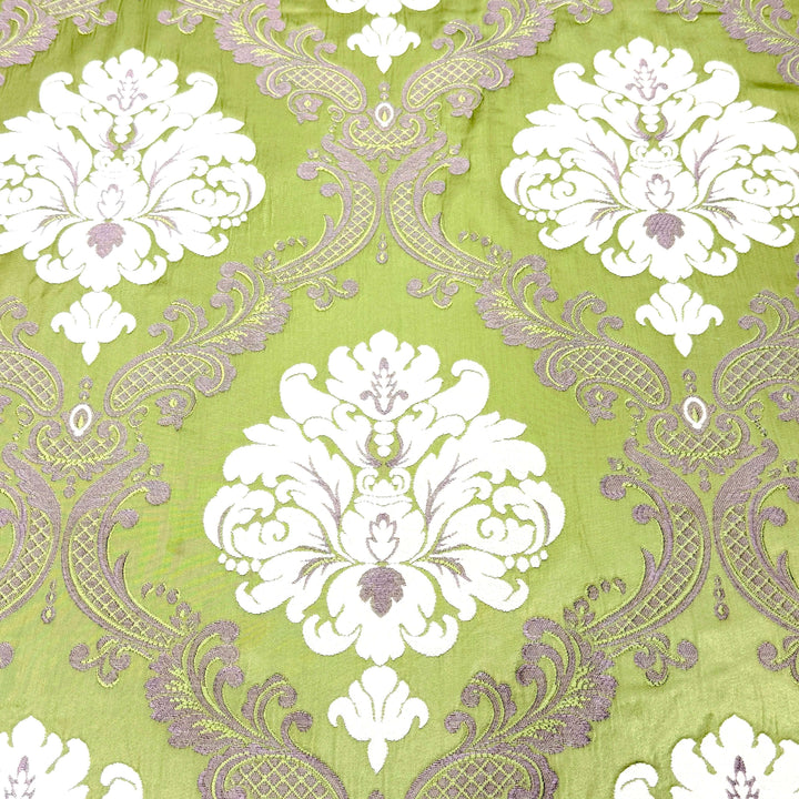 Labelle Tessuto Damascato Broccato Jacquard Verde 
