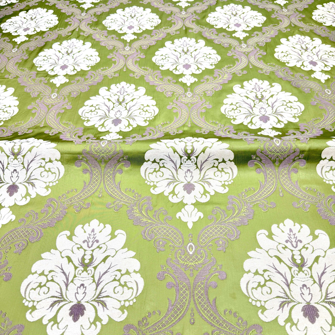 Labelle Tessuto Damascato Broccato Jacquard Verde 