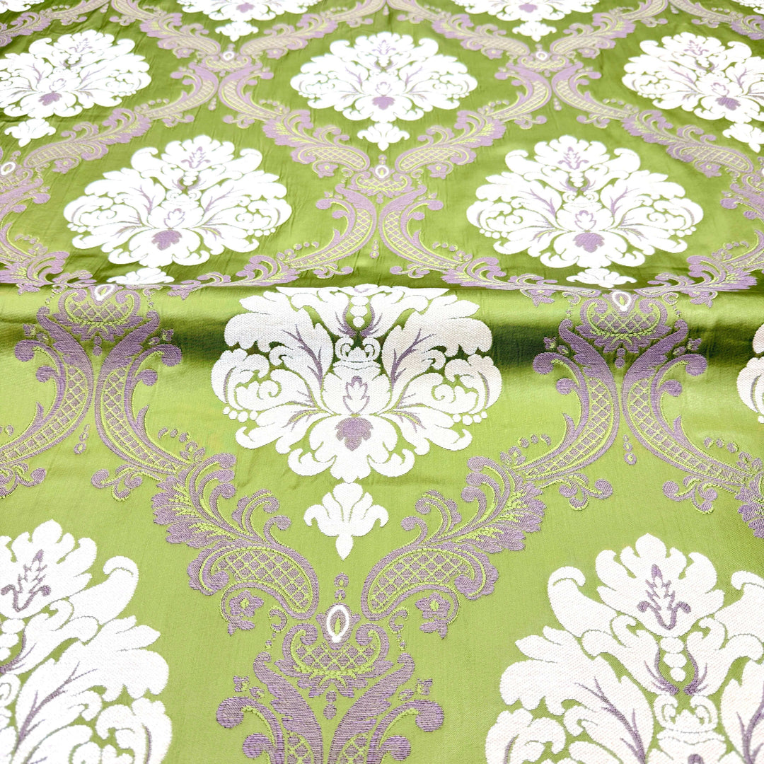 Labelle Tessuto Damascato Broccato Jacquard Verde 