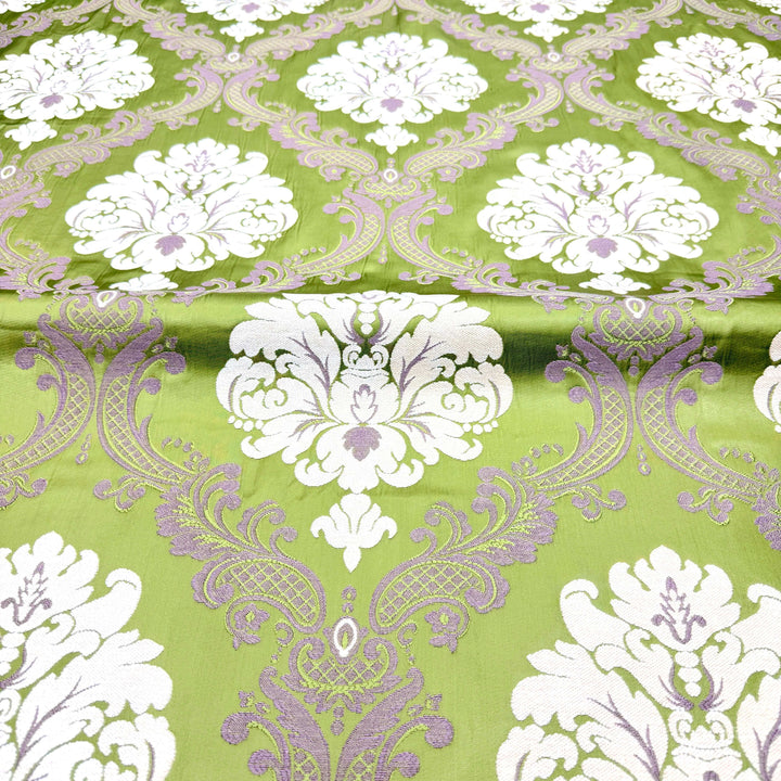Labelle Tessuto Damascato Broccato Jacquard Verde 