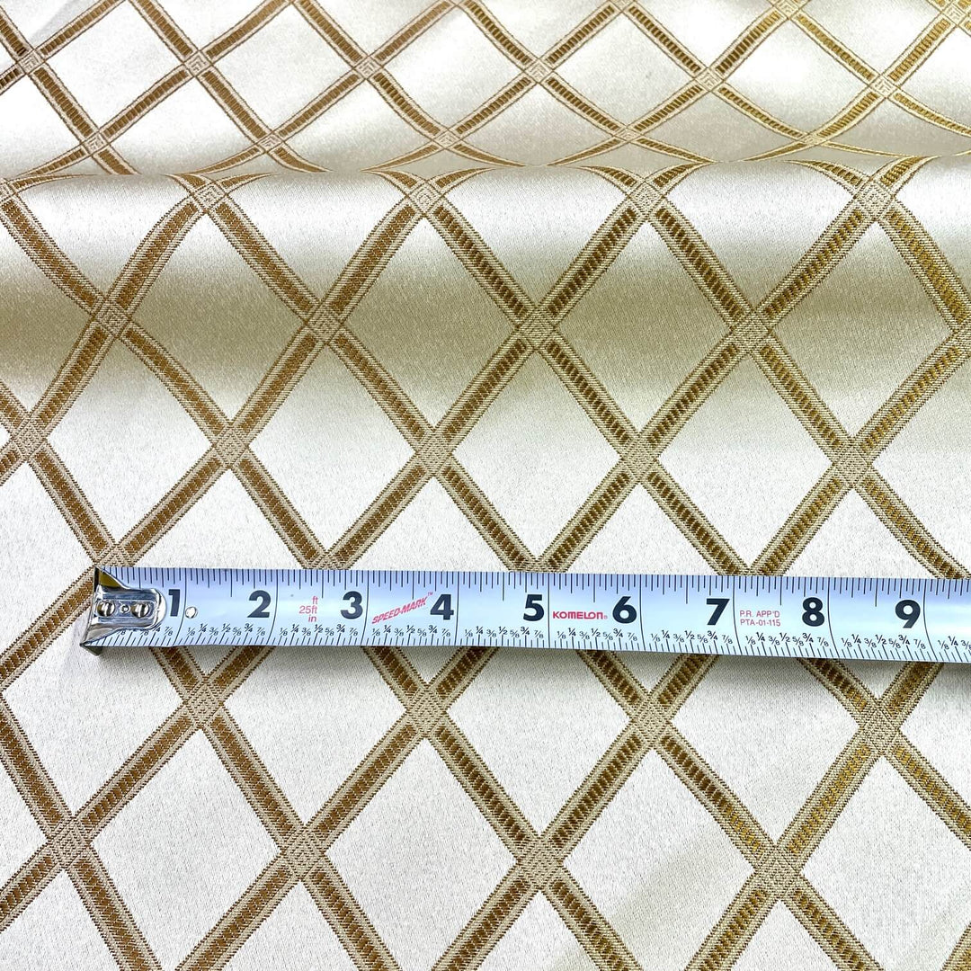 5 YARDS / Brown Beige Geometric Small Diamond Design Jacquard Fabric