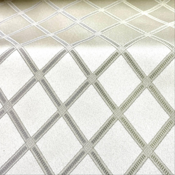 5 YARDS / Light Gray Geometric Small Diamond Design Jacquard Fabric