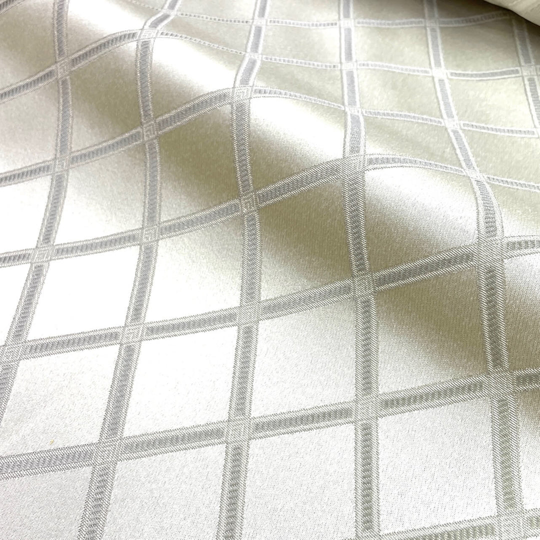 5 YARDS / Light Gray Geometric Small Diamond Design Jacquard Fabric