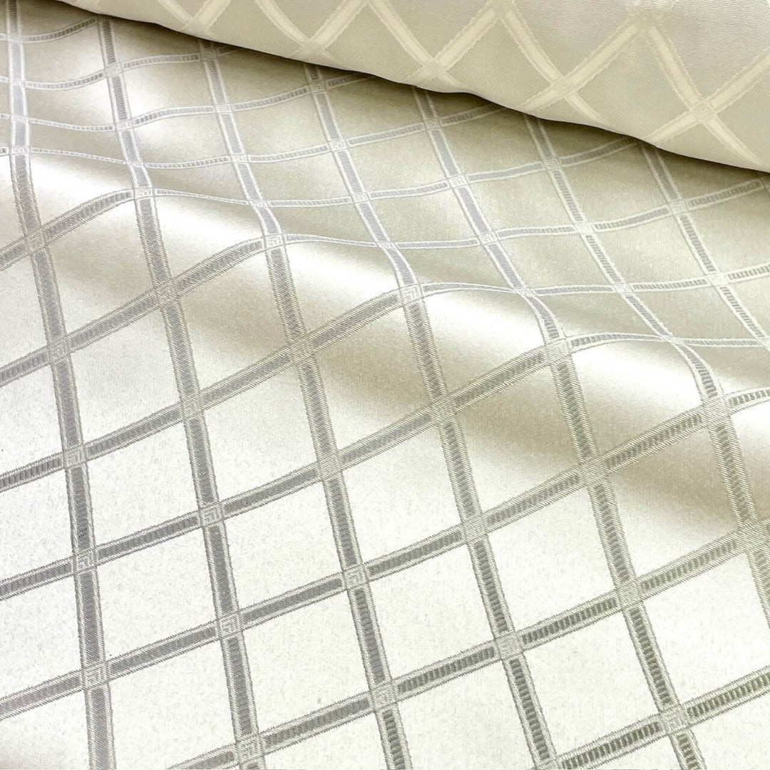 5 YARDS / Light Gray Geometric Small Diamond Design Jacquard Fabric