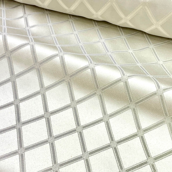 5 YARDS / Light Gray Geometric Small Diamond Design Jacquard Fabric