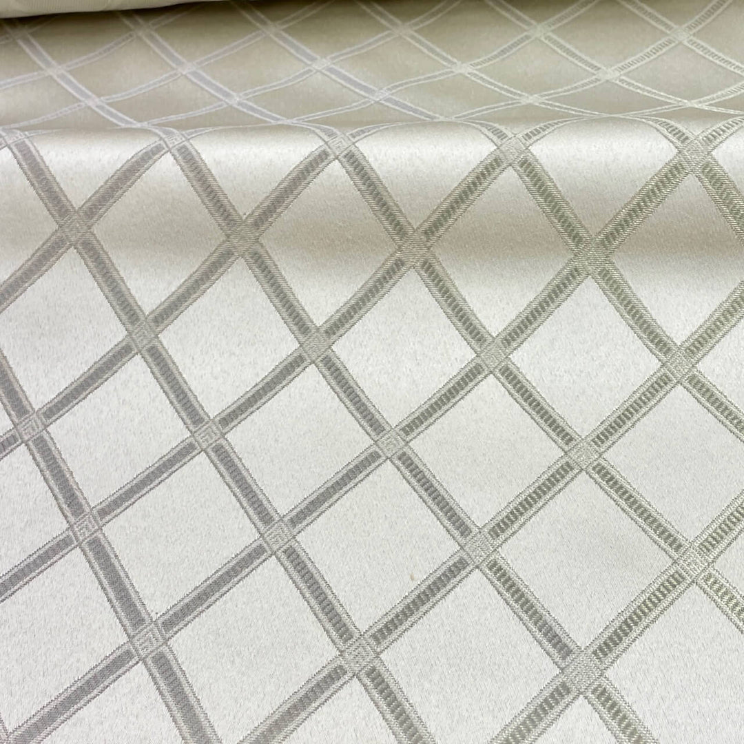5 YARDS / Light Gray Geometric Small Diamond Design Jacquard Fabric
