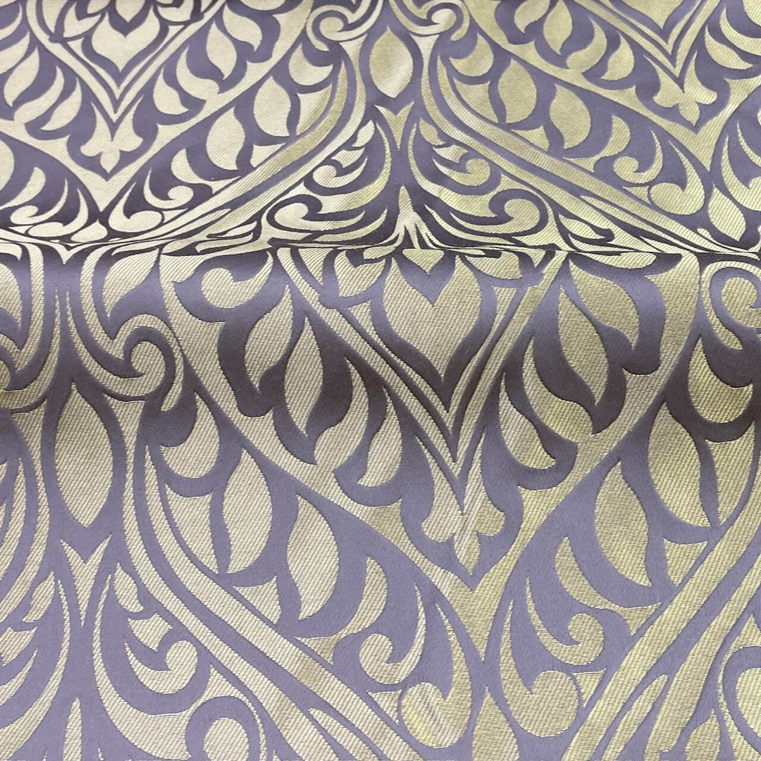 Monarisa Lavender Gold Large Damask Jacquard Fabric