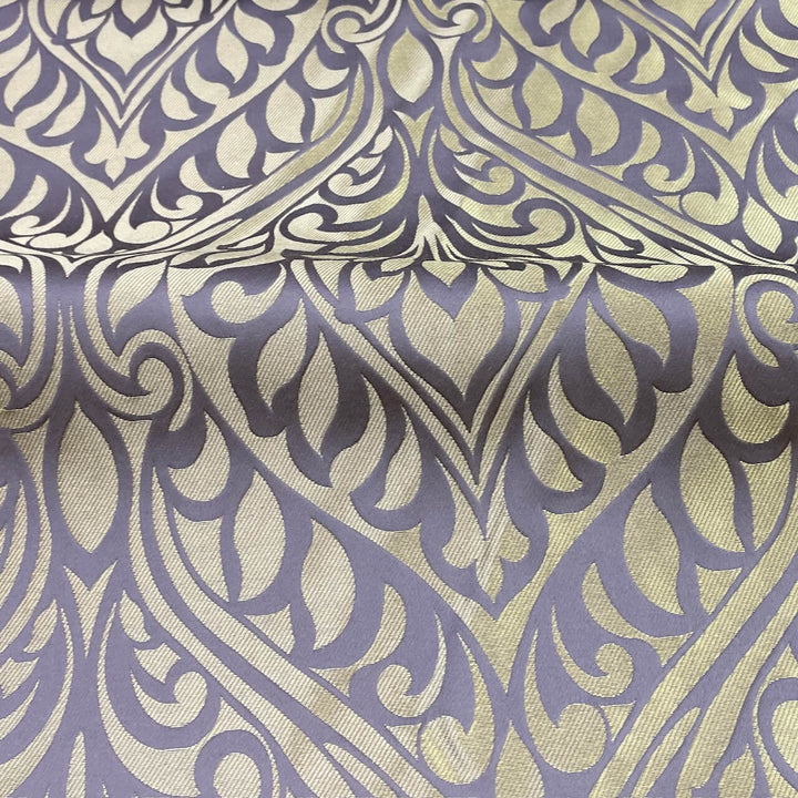 Monarisa Lavender Gold Large Damask Jacquard Fabric