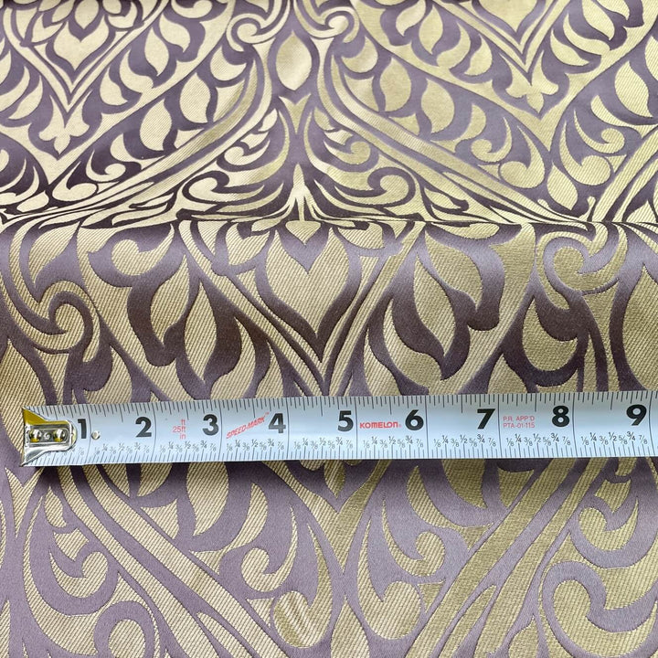 Monarisa Lavender Gold Large Damask Jacquard Fabric