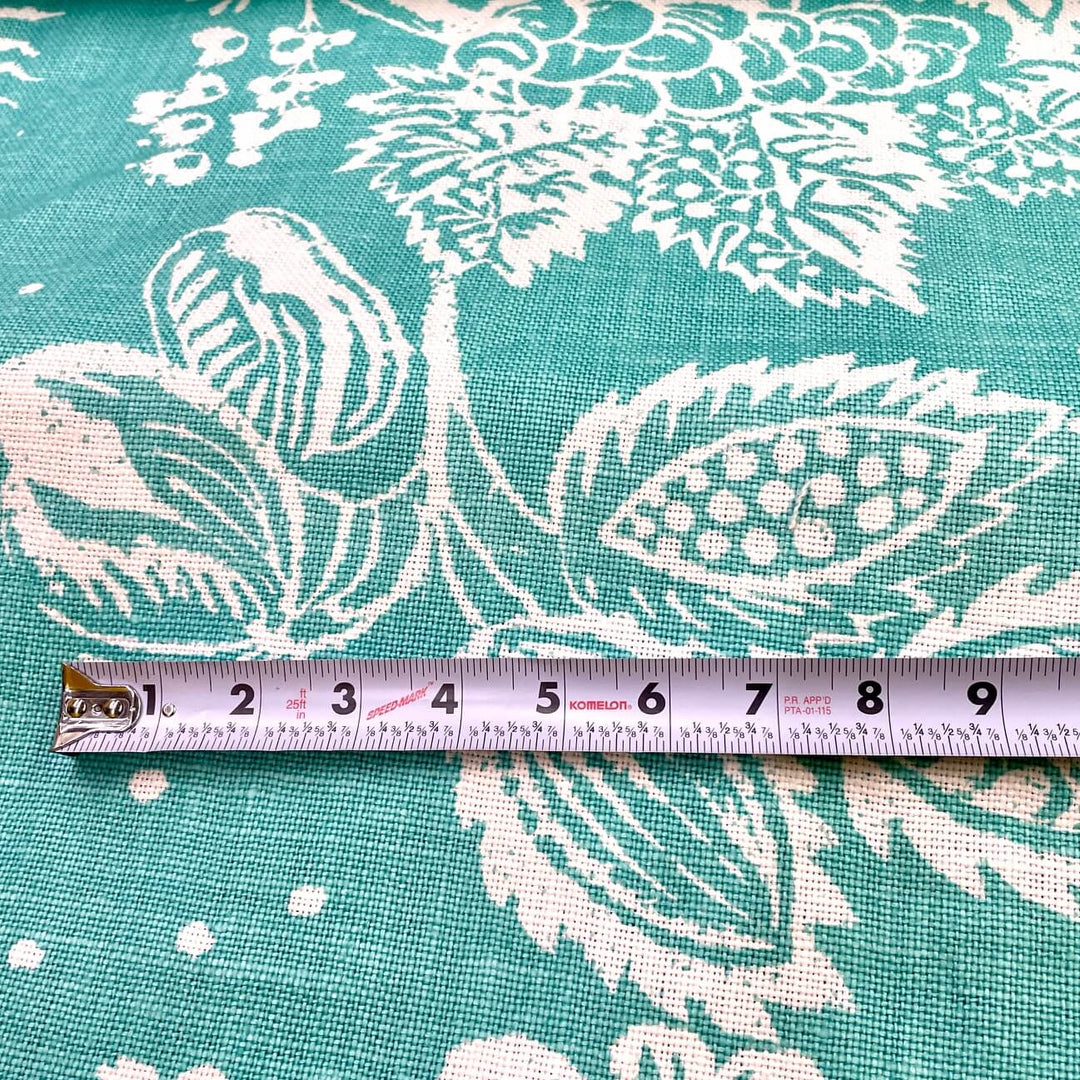 3 YARDS  / 100% Cotton Turquoise Blue White Fabric