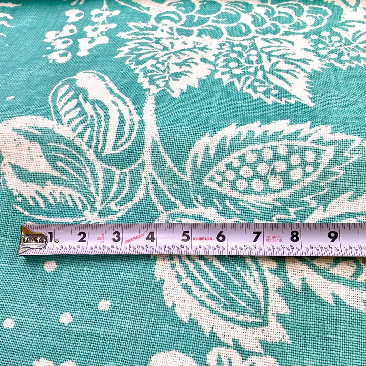 3 YARDS  / 100% Cotton Turquoise Blue White Fabric