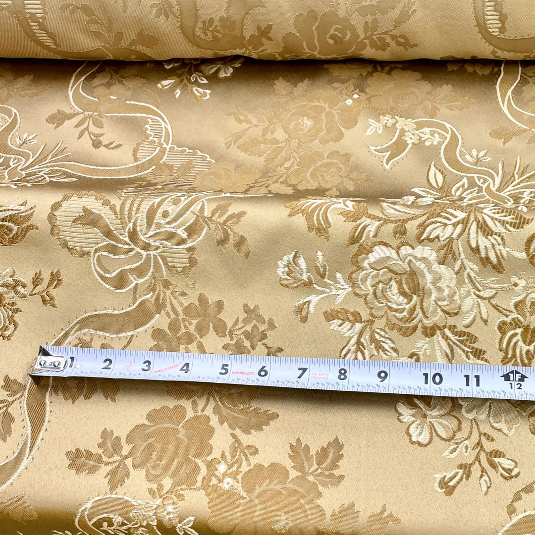 Talemir Golden Brown Floral Brocade Jacquard Fabric