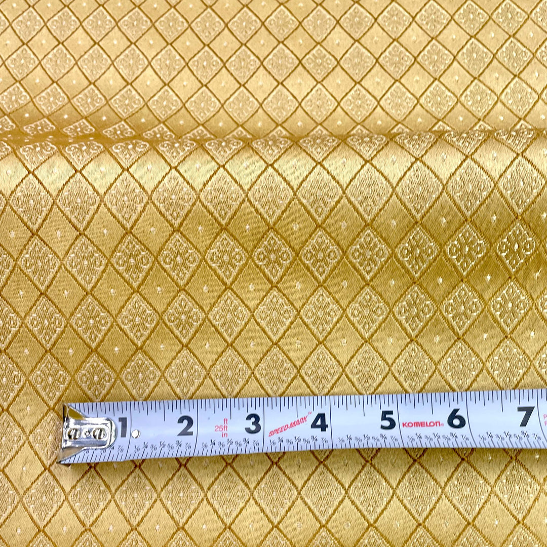 Ivory Floral Embroidery Faux Taffeta Silk Fabric