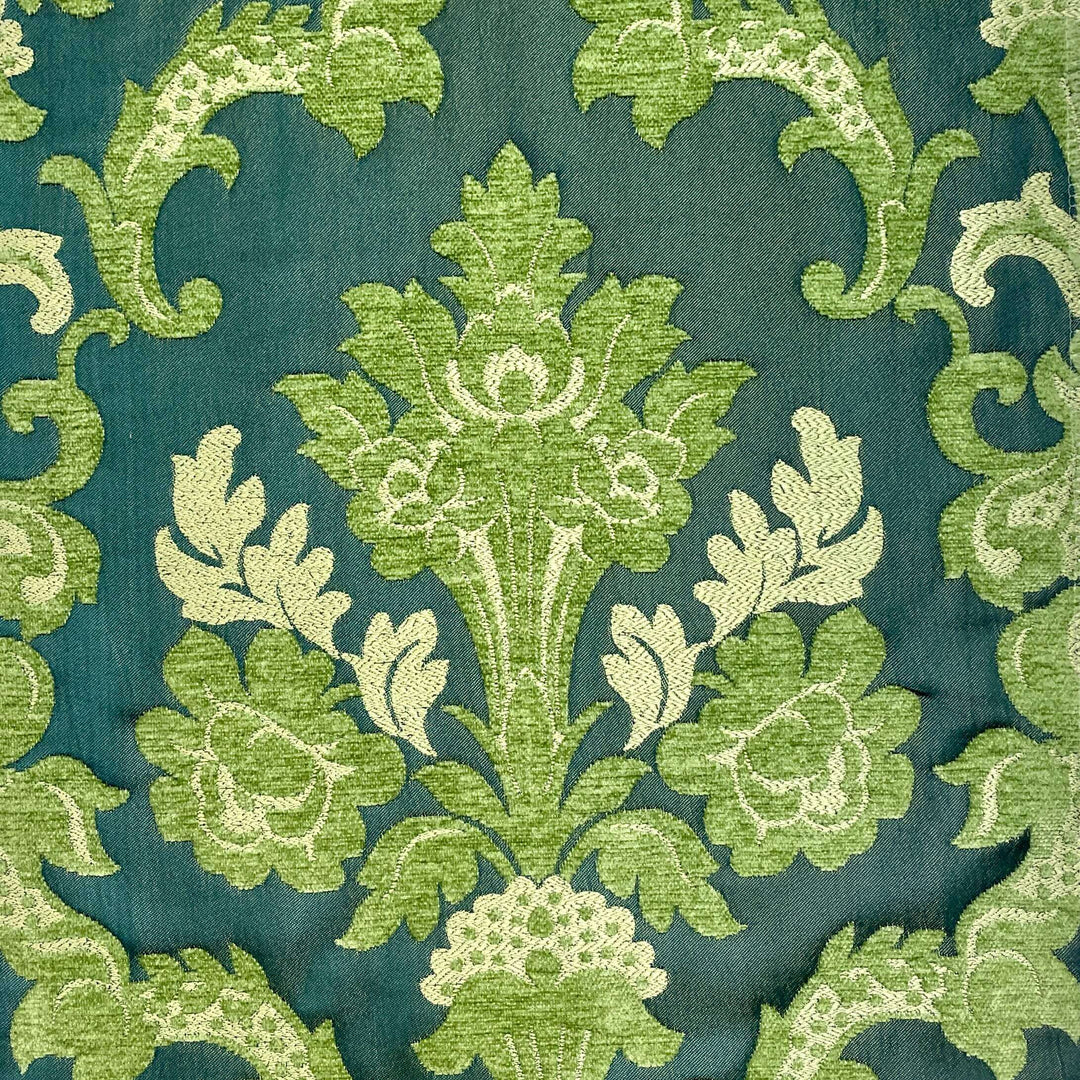 110" TENOR Hunter Green Classic Contrasting Damask Velvet Fabric