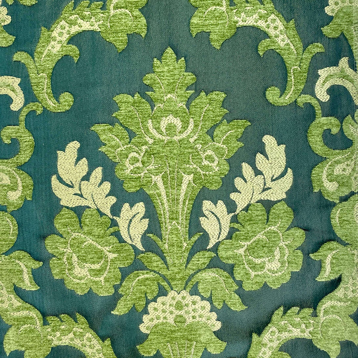 110" TENOR Hunter Green Classic Contrasting Damask Velvet Fabric