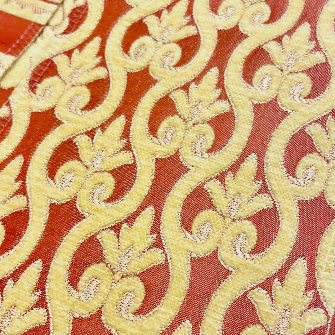 110" NORMANDY Brown Classic Contrasting Damask Velvet Fabric