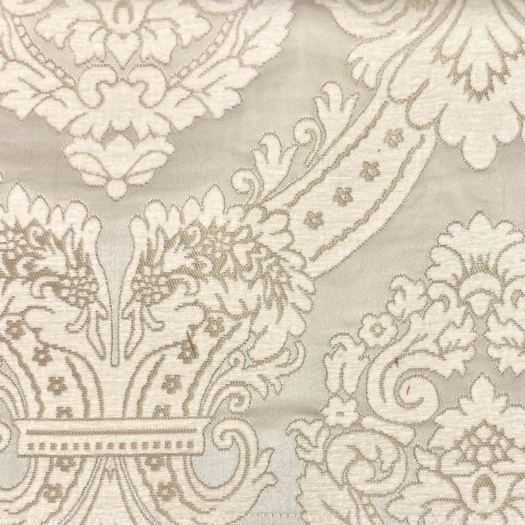 110" TENOR Beige Gray Classic Contrasting Damask Velvet Fabric