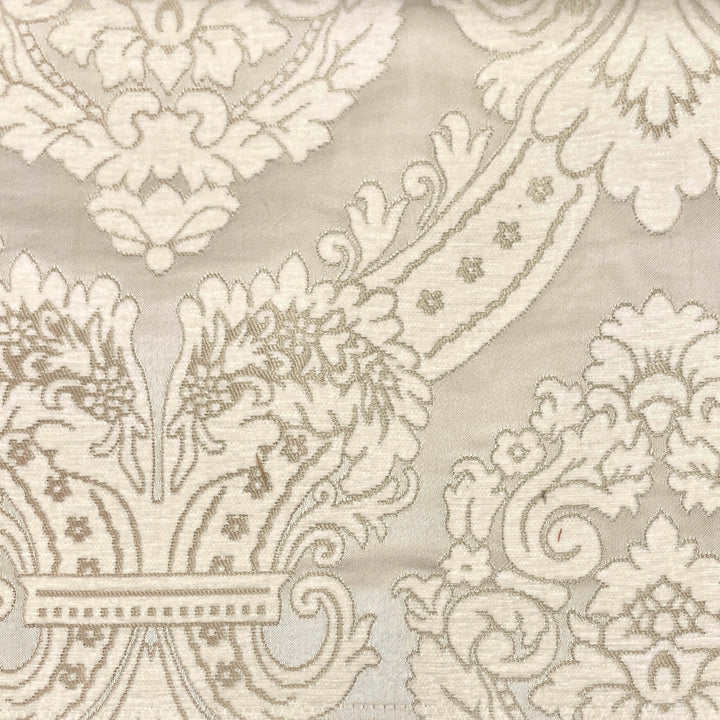 110" TENOR Beige Gray Classic Contrasting Damask Velvet Fabric